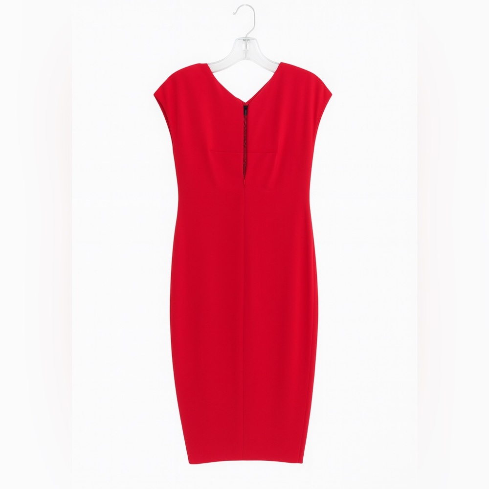 Escada Classic V-neck sleeveless Red Dress